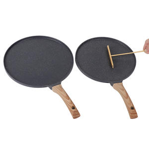 Poêle à crêpes antiadhésive en alliage d'aluminium avec manche en bois pour cuisinière à induction 28 cm - Product Image 2