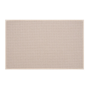 Alfombra de Baño de Felpa Rectangular Beige Absorbente de Secado Rápido, Diseño Minimalista, Alfombra Antideslizante para Baño - Product Image 1