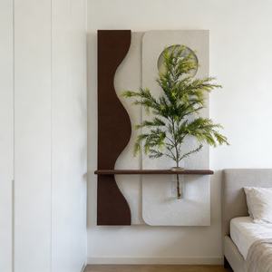 Peinture murale moderne personnalisée 3D abstraite avec LED, motif femme et fleurs, en grès, pour hôtel, salon et maison - Product Image 2