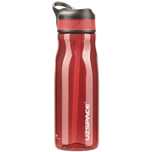 UZSPACE botol air pria dan wanita, desain baru 1 liter logo kustom olahraga fitness Gym plastik bening anti bocor