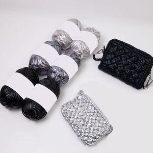Hilo de tela tejido a mano para bolsos DIY, hilo de poliéster mezclado, hilo de metal, hilo de viento, hilo de anillo de alta tenacidad, tejido a mano, fabricado. - Product Image 3