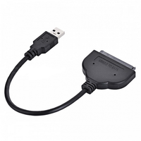 Cable adaptador de disco duro USB 3,0 SATA, Cable adaptador SATA a USB para SSD y HDD de 2,5 pulgadas, compatible con UASP, 9 pulgadas, negro