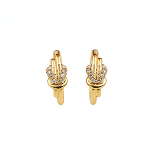 Pendientes de Aro Edmelin con Circonitas Redondas en Engaste de Garra, Chapados en Oro de 18K, Joyería de Moda para Mujer, Ideales para Fiestas - Product Image 1