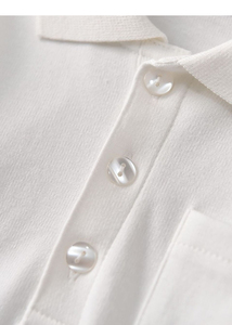 <span class=keywords><strong>Polo</strong></span> respirant à <span class=keywords><strong>manches</strong></span> <span class=keywords><strong>longues</strong></span> pour tout-petits garçons - Haut décontracté en coton <span class=keywords><strong>blanc</strong></span> pour enfants avec poche, teint uni 180g - Product Image 5