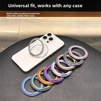 Support de téléphone portable en alliage d'aluminium ultra-fin, adhésif, avec anneau rotatif, compatible avec les chargeurs de bureau, support horizontal et vertical