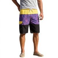 Short de bain homme personnalisé d'été, design vintage uni, taille élastique, séchage rapide, respirant, imperméable, en polyester et élasthanne