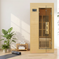 Prix d'usine en gros, sauna infrarouge lointain électrique moderne d'intérieur en bois massif de pruche pour 1 personne, avec panneau de commande informatisé