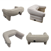 Coussin de lecture gonflable en U avec support pour bras et jambes, bureau portable pour ordinateur portable, design en PVC floqué tricoté, anti-bactérien, ergonomique