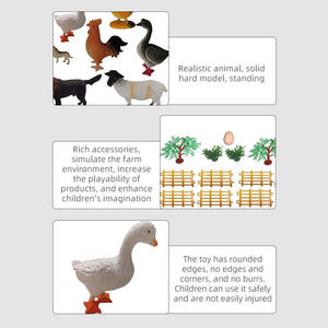 Lot de 32 figurines de volailles 3D en plastique assorties, décorations pour fêtes d'anniversaire, animaux de ferme en PVC en vrac, jouets pour enfants - Product Image 5