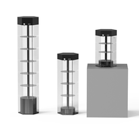 Étagère de présentation de montres en acrylique rotative à LED personnalisée en usine, boîte de présentation de lunettes en acrylique