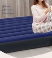 Nouveau matelas gonflable design avec revêtement floqué, taille Queen, lit d'appoint portable en PVC floqué pour la maison
