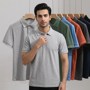 OEM custom logo embroidery printed design high-end light business fit slim summer lapel short-sleeved <b>T</b>-<b>shirts</b> polo <b>shirt</b> - Product Image 1