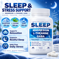 Capsules Premium de Magnésium, L-Théanine et GABA 900mg par Portion avec Ashwagandha et Mélatonine pour le Sommeil et le Soutien Anti-Stress, Sans OGM, Conformes aux Normes CGMP