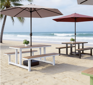 Offre Spéciale : Ensemble Table <span class=keywords><strong>de</strong></span> Pique-Nique Professionnelle avec Parasol – Mobilier d'Extérieur Tout-en-un pour Places Publiques et Jardins (Vente en Gros) - Product Image 3