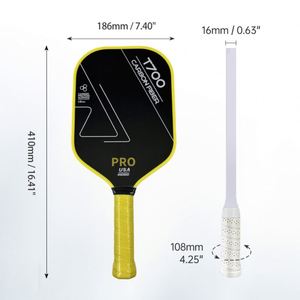 Pala de Pickleball de Fibra de Carbono T700 con Superficie de Textura Mate Tejida, Núcleo de Panal de PP, Alta Fricción para Control de Giro Profesional OEM - Product Image 2