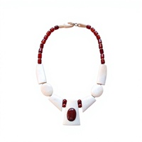 Collier artisanal en résine et pierre naturelle bleue, perles, fermoir à bascule plaqué or, bijoux décontractés unisexes, forme boule ronde pour femme