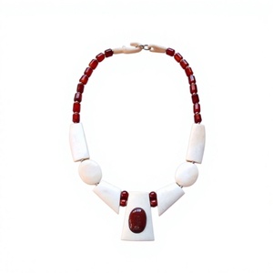 Best Handmade Blue Natural Stone Resin Beaded Necklace Gold Plated Toggle Clasp Casual Unisex Jewelry Round Ball Shape for Woman - Product Image 6