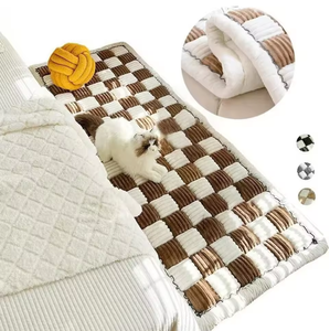 Moderne Rutschfeste Baumwoll-Waschbare Zusammenklappbare Rücksitz-Erweiterung Haustierdecke Kariertes Hundebett für SUVs, Limousinen & LKWs Sommergebrauch - Product Image 6