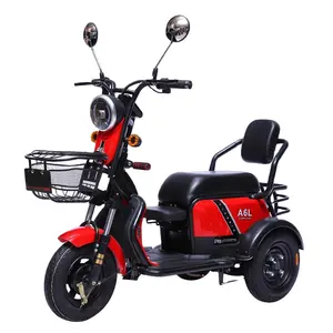 Wholesale 3-Wheel Electric Tricycle with 48V/60V Rear Hub Motor and High Power Safe Electric Bike with Rear Carrier Battery