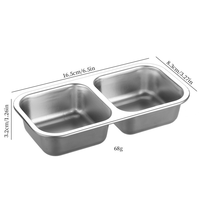 Boîte à lunch en acier inoxydable à 2 compartiments, plateau alimentaire portionné avec couvercle, récipient de préparation de repas, conteneur à collation, empilable, personnalisable, vente en gros