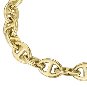 Pulseras de Acero Inoxidable Chapado en Oro de <span class=keywords><strong>14K</strong></span> con Cadena de Nariz de Cerdo y Cierre OT, Accesorios B192046 - Product Image 2