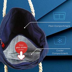 Сумка-холодильник для напитков с модным скрытым диспенсером для бутылок, термосумка для алкоголя, дорожная сумка для пляжа, вмещает 2 бутылки вина - Product Image 6