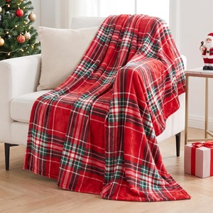 Plaid Flannel <b>Blanket</b> Throw <b>Blanket</b> Nap <b>Blanket</b> Reversible Cozy <b>Warm</b> for Bedroom Living Room Custom Print OEM ODM - Product Image 2