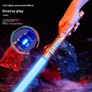 Épée <span class=keywords><strong>laser</strong></span> en alliage 2 en 1 à succès avec effets sonores, <span class=keywords><strong>sabre</strong></span> <span class=keywords><strong>laser</strong></span> pixel avec effets lumineux LED, épée <span class=keywords><strong>jouet</strong></span> colorée pour enfants - Product Image 4