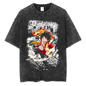 <span class=keywords><strong>T</strong></span>-<span class=keywords><strong>shirt</strong></span> Américain Homme É<span class=keywords><strong>t</strong></span>é Ample Imprimé Manches Courtes Style Streetwear Brodé Anime Vieilli Lavé 240 Grammes - Product Image 3