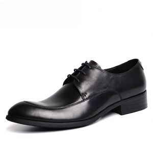 Chaussures Derby Haut de Gamme pour Hommes - Cuir Véritable Lacées Style Oxford - Nouvelle Collection Formelle Rehaussante Imperméable Automne - Product Image 4