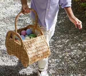Nouvelle Arrivée 2026 : Panier de Pâques Tressé en Jacinthe d'Eau Façonné en Voiture, Fait Main, pour la Chasse aux Œufs des Enfants - Prix Abordable - Product Image 2