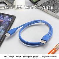 Kabel USB 2.0 2A Pengisian Cepat Berkualitas Tinggi PVC 1m dengan Jalinan Kain untuk Ponsel, Printer, Pemindai Barcode - Grosir Pabrik
