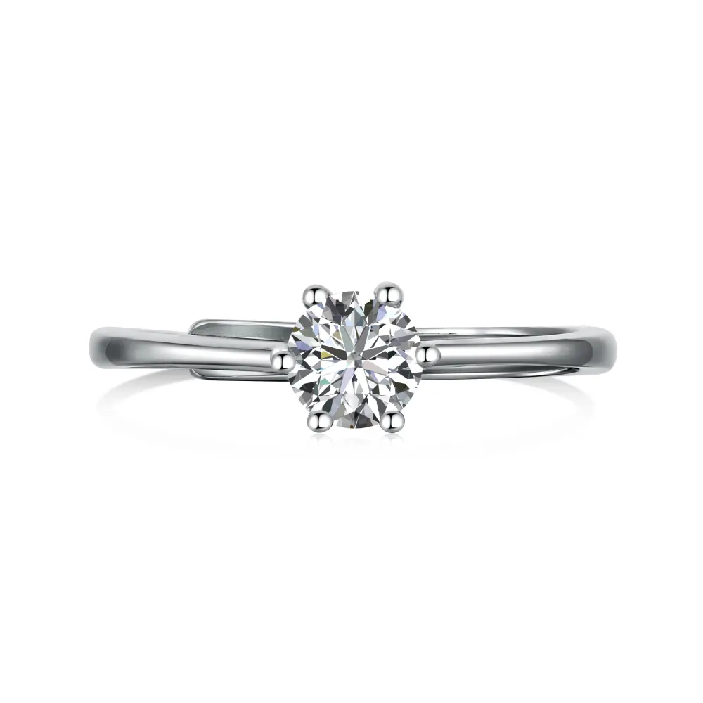 Dylam Square Silver Ring Zeitlose Trau ringe Big Ladies Engagement Schöne einfache elegante Diamant Cluster preiswerte Herren bänder