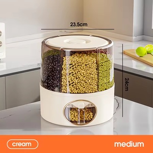 Rice <b>Drum</b> Grain Storage <b>Box</b> Rotary Seal Insect-proof Moisture-proof Household Food Grade Storage Grain - Product Image 1