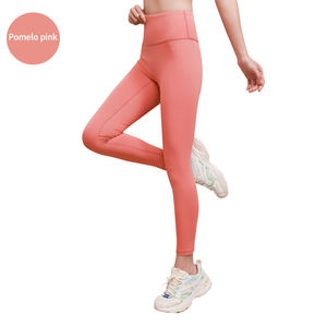 Venta al por mayor de secado rápido de las mujeres de cintura alta pantalones de Yoga cintura elástica Levantamiento de glúteos Leggings sólido gimnasio entrenamiento Fitness medias listas - Product Image 6
