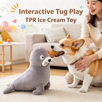 Jouet pour chien Sea Lion, jouet en forme de cornet de crème glacée en TPR, jouet interactif en peluche douce pour chiens