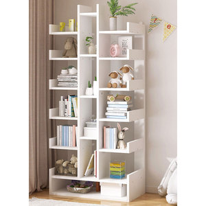 Giá sách đứng tự do màu trắng, làm bằng gỗ, kệ trưng bày sách, giá để sách, giá để đồ - Product Image 4