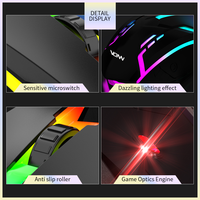 VONN Nieuwe Collectie Gaming USB Ergonomische Witte Optische 3 Toetsen RGB Glow Kleurrijke 1200 DPI Bedrade Muis Desktop PC Computer Laptop Muizen