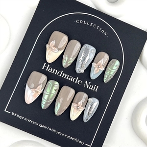 <span class=keywords><strong>Uñas</strong></span> Postizas de Lujo para Navidad, 10 Piezas, <span class=keywords><strong>Uñas</strong></span> Acrílicas Francesas Hechas a Mano, <span class=keywords><strong>Uñas</strong></span> Artificiales Reutilizables para Niñas - Product Image 6