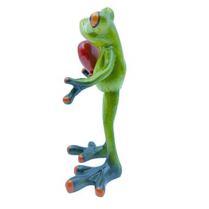 Dessin animé créatif <span class=keywords><strong>debout</strong></span> <span class=keywords><strong>grenouille</strong></span> tenant coeur résine artisanat décoration pour jardin maison bureau décoration ornements - Product Image 5
