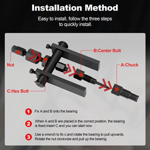 Practical Bearing Puller Motorcycle Internal Bearing <b>Removal</b> Tool Kit Vehicle Repair Tools with Storage <b>Box</b> - Product Image 3