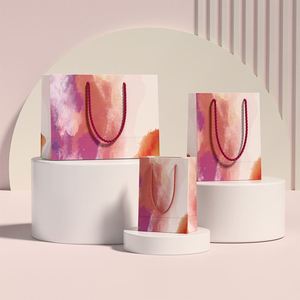 Sacs à provisions en papier kraft longs et carrés, personnalisés, colorés, classiques, durables, recyclables, réutilisables, avec poignées - Product Image 5