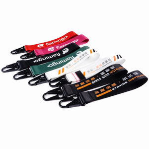 Porte-clés lanière à crochet en métal personnalisé Dragonne courte Porte-clés de voiture automobile Porte-clés lanière de porte-clés de moto en polyester imprimé - Product Image 2