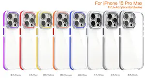 Vente en gros coque de téléphone transparente en PC rigide colorée de luxe avec nouveau support d'objectif pour iPhone 16 15 14 13 Pro Max housses de téléphone portable