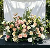Arrangement floral artificiel, centres de table orange pour mariage, fleurs au toucher réaliste, décoration d'événements, fleurs de mariage