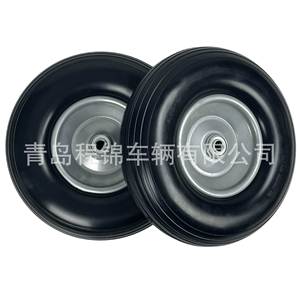Roue à roulettes solide 4.00-6, bande de roulement ferme, jante en fer, type à trous de boulons, durable pour utilisation avec des outils - Product Image 2