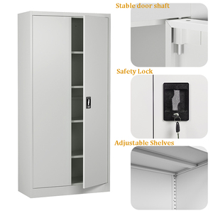 Thiết kế hiện đại OEM ODM 2-Swing cửa kim loại tủ sách tủ 4-Kệ thép tủ hồ sơ cho văn phòng nhà phòng khách trường sử dụng - Product Image 5