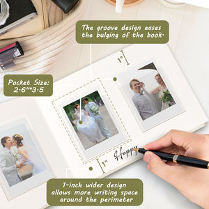 <span class=keywords><strong>Mini</strong></span> Álbum de Fotos de Tapa Dura de Cuero Vegano de 3 Pulgadas, 52 Bolsillos, Compatible con Fujifilm <span class=keywords><strong>Instax</strong></span> <span class=keywords><strong>Mini</strong></span> <span class=keywords><strong>11</strong></span> 9 8 7s, Color Crema, para Bodas y Eventos - Product Image 3