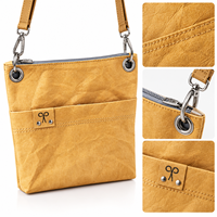 Sac bandoulière en papier kraft lavable pour femme, sac à main léger à fermeture éclair, petit sac à bandoulière décontracté pour festival et voyage