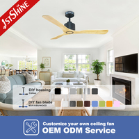 Ventilateur de plafond 1stshine 52 pouces avec pales en bois massif, télécommande, design moderne professionnel, maison intelligente, moteur DC longue durée, efficace